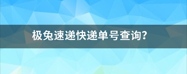 极兔速递快递单号查询?_快递鸟