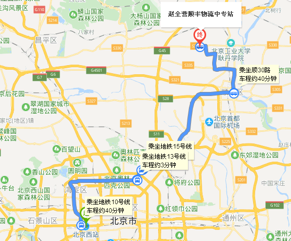 北京西站到赵全营顺风快递转站_快递鸟